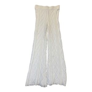 Beach Riot Rayne Knit Pants Cream‎ Cable Knit Wide Leg Pants Cozy Small NWOT